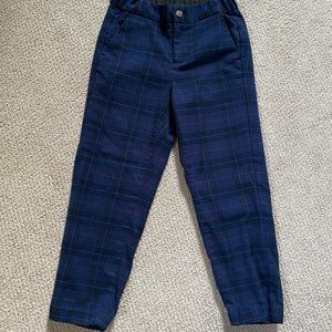 Janie & Jack navy check twill pant